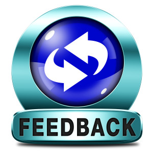 feedback or testimonials blue icon or button
